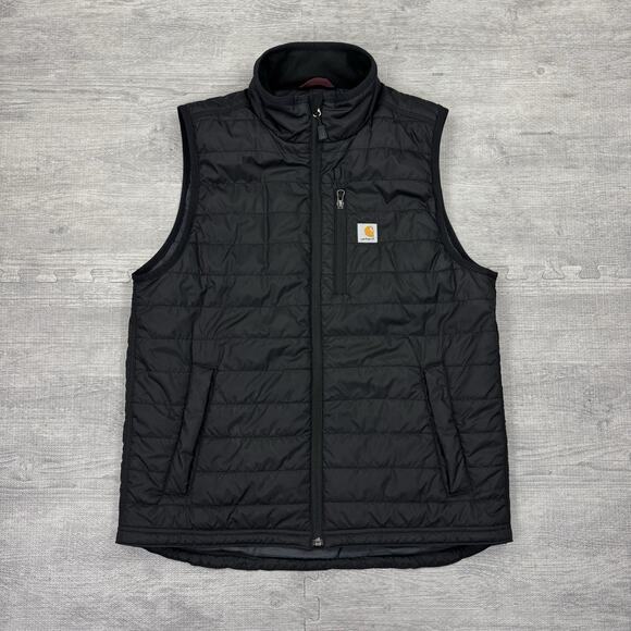 Carhartt Vest Men’s Size L Rain Defender Gilliam Quilted Full Zip Black Outdoors - Picture 1 of 10